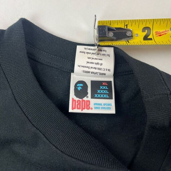 Bape x Marvel Captain America Vintage T-Shirt Men's Size XL Black - Picture 4 of 11